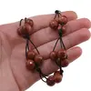 Colier confectionat manual pe snur cu Goldstone maro sfere fatetate, 9mm, imagine 4