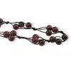Colier confectionat manual pe snur cu Obsidian mahon sfere, 8mm, imagine 2