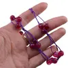 Colier confectionat manual pe snur cu Agat roz dantelat sfere fatetate, 8mm, imagine 4