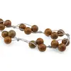 Colier confectionat manual pe snur cu Jasp Tiger skin sfere, 10mm, imagine 2