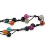 Colier confectionat manual pe snur cu Mix agate sfere, 10mm, imagine 2