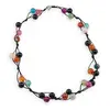 Colier confectionat manual pe snur cu Mix agate sfere, 8mm
