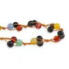 Colier confectionat manual pe snur cu Mix agate sfere fatetate, 8mm, imagine 2