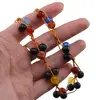 Colier confectionat manual pe snur cu Mix agate sfere fatetate, 8mm, imagine 4