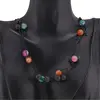 Colier confectionat manual pe snur cu Mix agate sfere mate, 8mm, imagine 3