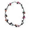 Colier confectionat manual pe snur cu Mix agate sfere mate, 8mm