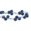 Colier confectionat manual pe snur cu Roca vulcanica indigo sfere, 8mm, imagine 2