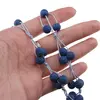 Colier confectionat manual pe snur cu Roca vulcanica indigo sfere, 8mm, imagine 4