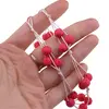 Colier confectionat manual pe snur cu Roca vulcanica rosie sfere, 8mm, imagine 4