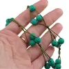 Colier confectionat manual pe snur cu Roca vulcanica verde sfere, 8mm, imagine 4