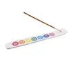 Suport ardere betisoare parfumate cu cele 7 chakre, alb - 25,5cm, imagine 2