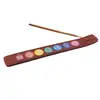Suport ardere betisoare parfumate cu cele 7 chakre, maro - 25,5cm, imagine 2