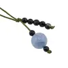 Accesoriu cu pietre semipretioase Angelit sfera 10mm si Agat negru 4mm, imagine 2