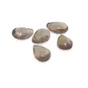 Briolete fatetate Cuart fumuriu - Flat briolette, 5 buc, imagine 2