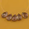 Briolete fatetate Cuart fumuriu - Flat briolette, 5 buc, imagine 3