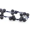 Colier confectionat manual pe snur cu Agat spider negru mat sfere, 10mm, imagine 2