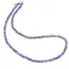 Colier Tanzanit discuri 5-6mm si argint 925