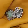Cercei cu clipsuri Aventurin in montura argintie - model dreptunghiular, 28mm, imagine 2