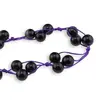 Colier confectionat manual pe snur cu Agat negru sfere, 10mm, imagine 2