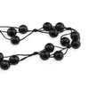 Colier confectionat manual pe snur cu Agat negru sfere fatetate, 10mm, imagine 2