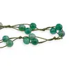 Colier confectionat manual pe snur cu Agat verde dantelat sfere fatetate, 8mm, imagine 2
