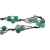 Colier confectionat manual pe snur cu Agat verde mat sfere, 8mm, imagine 2