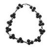 Colier confectionat manual pe snur cu Onix negru mat sfere, 10mm