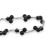 Colier confectionat manual pe snur cu Onix negru mat sfere, 8mm, imagine 2