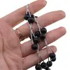 Colier confectionat manual pe snur cu Onix negru mat sfere, 8mm, imagine 4