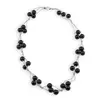 Colier confectionat manual pe snur cu Onix negru sfere, 8mm