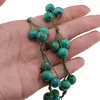 Colier confectionat manual pe snur cu Turcoaz verde sfere, 10mm, imagine 4