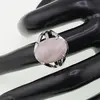 Inel reglabil argintiu cu Cuart roz, 18mm, imagine 3