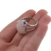 Inel reglabil argintiu cu Cuart roz, 18mm, imagine 4
