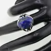 Inel reglabil argintiu cu Lapis Lazuli, 18mm, imagine 3