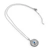 Colier din inox argintiu si pandantiv Ochiul protector, 18mm