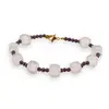 Bratara Cuart roz cuburi fatetate 8mm si Granat sfere 3mm, imagine 2