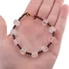 Bratara Cuart roz cuburi fatetate 8mm si Granat sfere 3mm, imagine 4