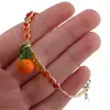 Bratara din fibre naturale cu margele colorate si accesoriu piersica, imagine 3