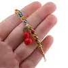 Bratara din fibre naturale cu margele colorate si accesoriu Wu Lou, imagine 3