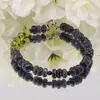 Bratara Iolith si Peridot discuri fatetate 6-7mm si Turmalina neagra sfere fatetate 3mm, imagine 3