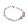 Bratara Kunzit sfere 8mm si Ametist lavanda sfere 3mm, imagine 2