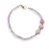 Bratara Kunzit sfere 8mm si Ametist lavanda sfere 3mm