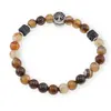 Bratara pe elastic Agat maro sfere 8mm cu element Pomul Vietii in cutie cadou, imagine 2
