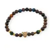 Bratara pe elastic Mix Ochi de tigru sfere 6mm cu element tigru in cutie cadou, imagine 3