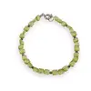 Bratara Peridot patratele fatetate 5mm si Hematit microfatetat 2mm