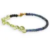 Bratara Safir discuri fatetate3-4mm si Peridot briolete fatetate 5mm, imagine 2