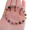 Bratara Turmalina multicolora neregulata 6-8mm si Piatra lunii sfere 3mm, imagine 4