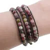 Bratara wrap tripla Turmalina multicolora sfere, 5mm, imagine 6
