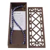 Colier Lapis Lazuli discuri 4mm cu elemente aurii in cutie cadou, imagine 2