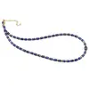 Colier Lapis Lazuli discuri 4mm cu elemente aurii in cutie cadou, imagine 3
